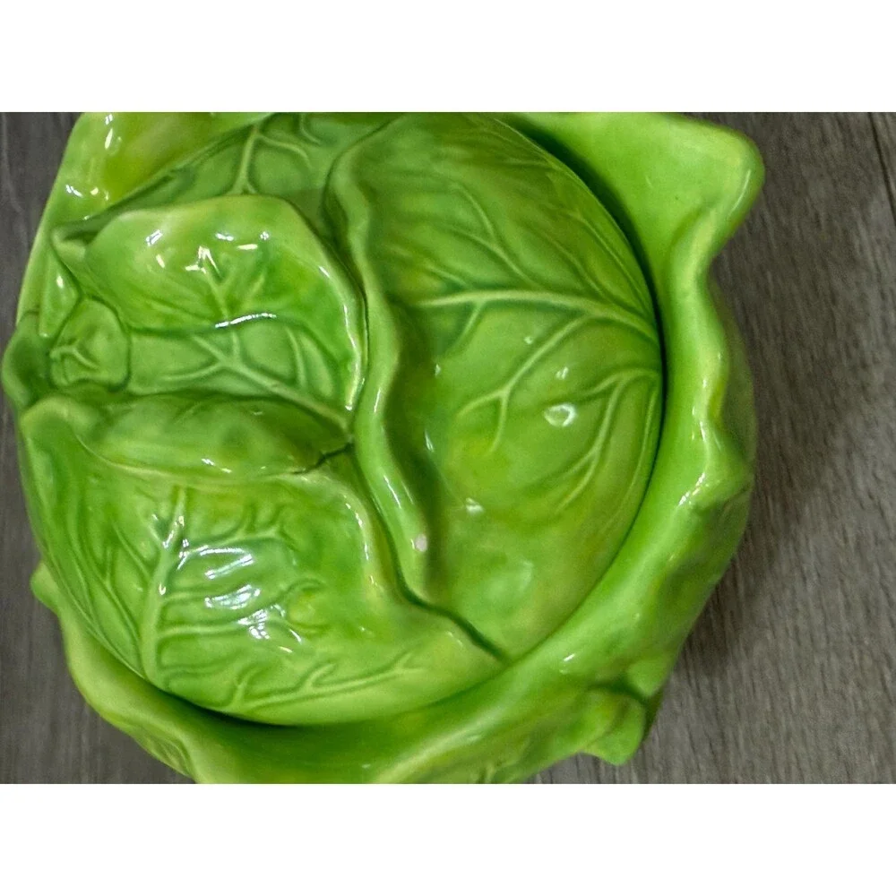 Vintage Holland Mold Bake & Serve Cabbage Tureen with Lid  (Chipped)